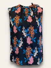 Massimo Dutti Black Floral Sleeveless Top S